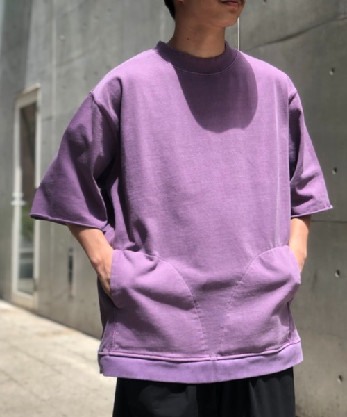 CIAOPANIC（チャオパニック）の「ドライタッチ天竺コットンビッグシルエットプルオーバーTシャツ（Tシャツ/カットソー・メンズ・チャコールグレー/パープル/ベージュ/オフホワイト・MEDIUM/LARGE）」の10枚目の写真