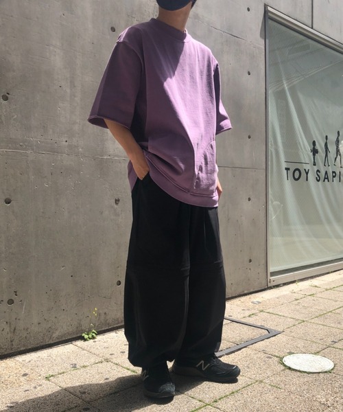 CIAOPANIC（チャオパニック）の「ドライタッチ天竺コットンビッグシルエットプルオーバーTシャツ（Tシャツ/カットソー・メンズ・チャコールグレー/パープル/ベージュ/オフホワイト・MEDIUM/LARGE）」の13枚目の写真