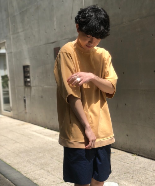 CIAOPANIC（チャオパニック）の「ドライタッチ天竺コットンビッグシルエットプルオーバーTシャツ（Tシャツ/カットソー・メンズ・チャコールグレー/パープル/ベージュ/オフホワイト・MEDIUM/LARGE）」の8枚目の写真