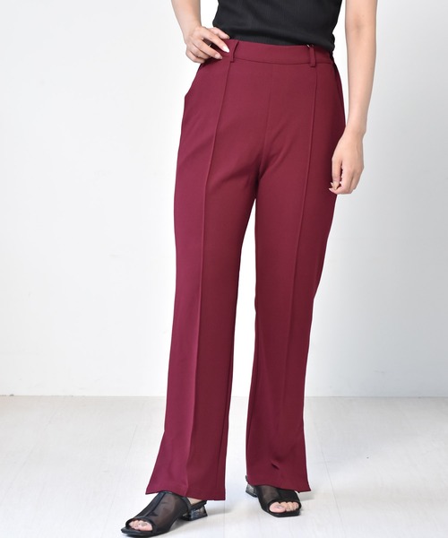 RETRO GIRL(レトロガール)の「セミフレアPT(スラックス・レディース・ブラック/オフホワイト/オレンジ/ブルー/ライトベージュ/グリーン/ボルドー/ピンク・FREE)」の7枚目の写真