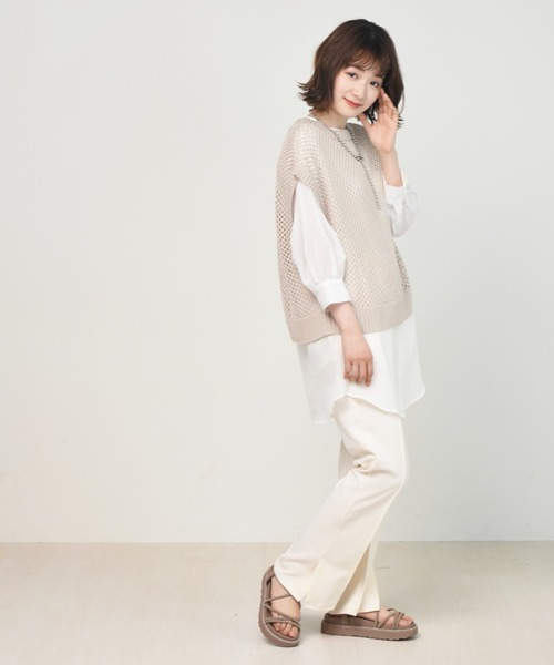 RETRO GIRL(レトロガール)の「セミフレアPT(スラックス・レディース・ブラック/オフホワイト/オレンジ/ブルー/ライトベージュ/グリーン/ボルドー/ピンク・FREE)」の17枚目の写真