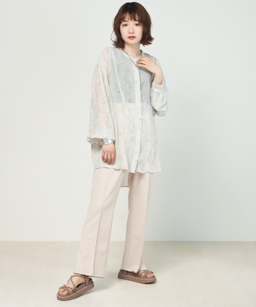 RETRO GIRL(レトロガール)の「セミフレアPT(スラックス・レディース・ブラック/オフホワイト/オレンジ/ブルー/ライトベージュ/グリーン/ボルドー/ピンク・FREE)」の20枚目の写真