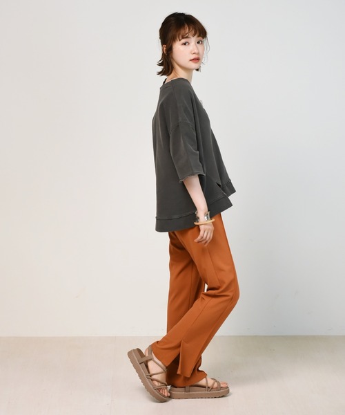 RETRO GIRL(レトロガール)の「セミフレアPT(スラックス・レディース・ブラック/オフホワイト/オレンジ/ブルー/ライトベージュ/グリーン/ボルドー/ピンク・FREE)」の11枚目の写真