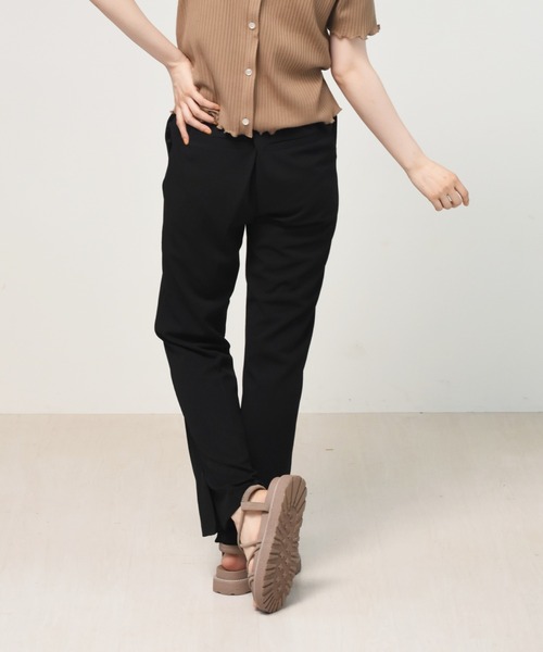 RETRO GIRL(レトロガール)の「セミフレアPT(スラックス・レディース・ブラック/オフホワイト/オレンジ/ブルー/ライトベージュ/グリーン/ボルドー/ピンク・FREE)」の10枚目の写真