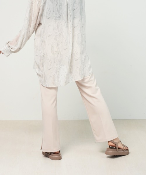 RETRO GIRL(レトロガール)の「セミフレアPT(スラックス・レディース・ブラック/オフホワイト/オレンジ/ブルー/ライトベージュ/グリーン/ボルドー/ピンク・FREE)」の16枚目の写真