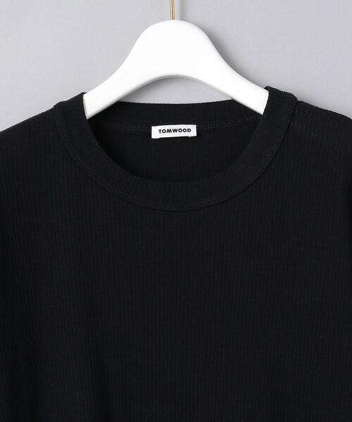 TOM WOOD（トムウッド）の「＜TOMWOOD（トムウッド）＞RIB Tシャツ ■■■（Tシャツ/カットソー・レディース・ブラック/オフホワイト・SMALL）」の5枚目の写真