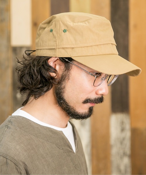 無（ム）の「ウォータープルーフ ワークキャップ（キャップ・メンズ・マスタード/ベージュ/ネイビー/ブラック・FREE）」の2枚目の写真