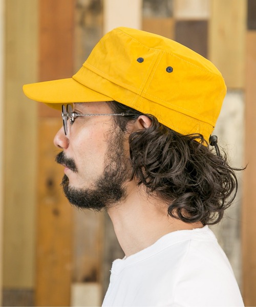 無（ム）の「ウォータープルーフ ワークキャップ（キャップ・メンズ・マスタード/ベージュ/ネイビー/ブラック・FREE）」の4枚目の写真