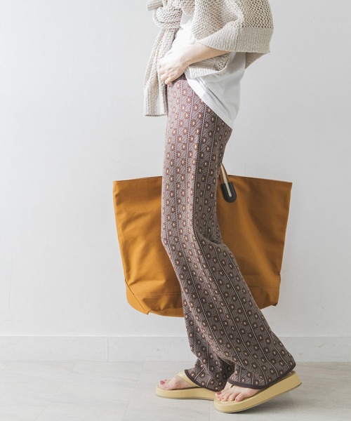 URBAN RESEARCH（アーバンリサーチ）の「ニットジャガードパンツ（その他パンツ・レディース・ブラウン/グリーン・FREE）」の4枚目の写真