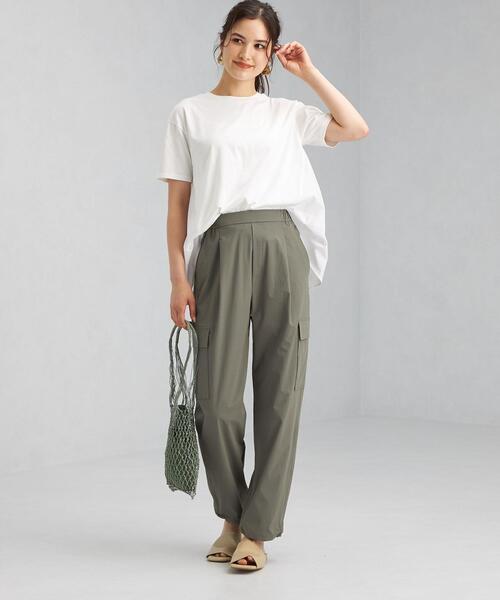 green label relaxing（グリーンレーベルリラクシング）の「ハッスイ UV イージー カーゴ パンツ －撥水－－UVカット－（その他パンツ・レディース・オレンジ/オリーブ・38/36）」の15枚目の写真