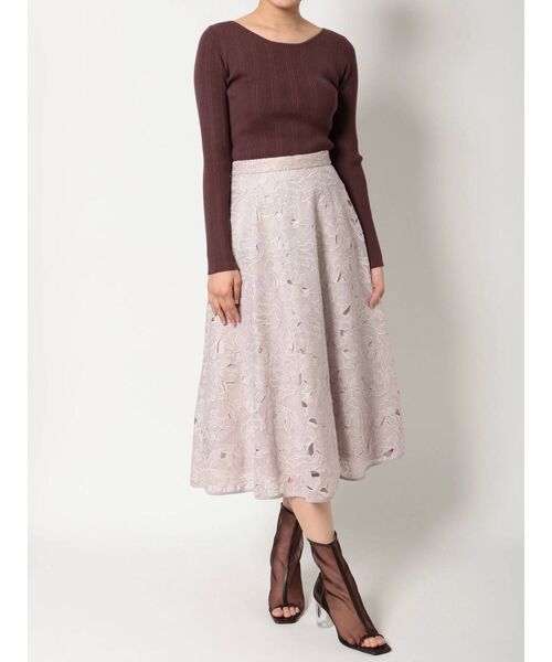 MERCURYDUO（マーキュリーデュオ）の「フラワーエンブロイダリーフレアスカート（スカート・レディース・ライトブルー/ベビーピンク・SMALL/MEDIUM）」の19枚目の写真