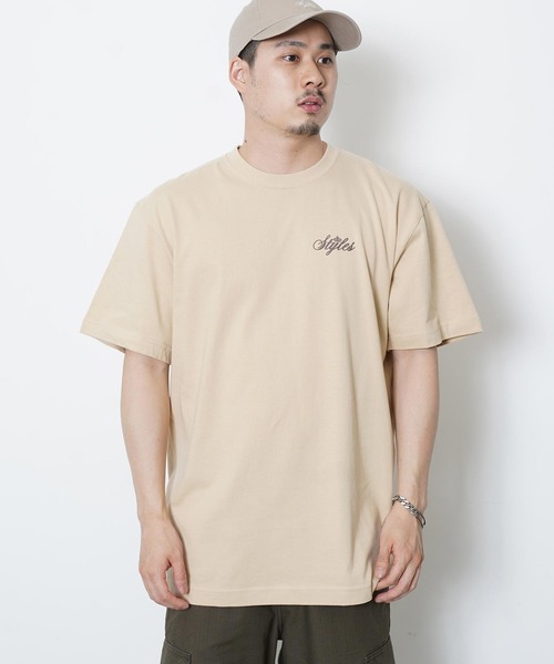 styles（スタイルス）の「Styles S/S TEE Cursive Logo Back Print（Tシャツ/カットソー・メンズ・ホワイト/ブラック/ベージュ・S/M/L）」の22枚目の写真