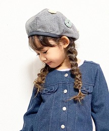 KP DECO | 花手編みモチーフ付きベレー帽(S-L)(ハンチング/ベレー帽)