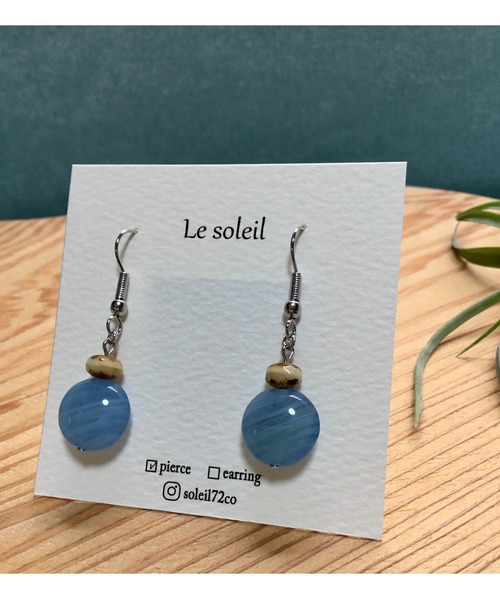 tone(トーン)の「【Le soleil】レトロ チェコビーズピアス(MA)(ピアス(両耳用)・レディース・ブルー/グリーン/ピンク・FREE)」の5枚目の写真