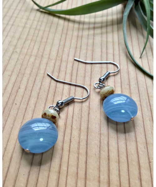 tone(トーン)の「【Le soleil】レトロ チェコビーズピアス(MA)(ピアス(両耳用)・レディース・ブルー/グリーン/ピンク・FREE)」の6枚目の写真