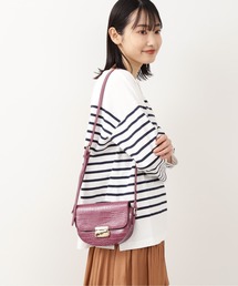 NATURAL BEAUTY BASIC | クロコ調ハーフムーンフラップショルダー(ショルダーバッグ)