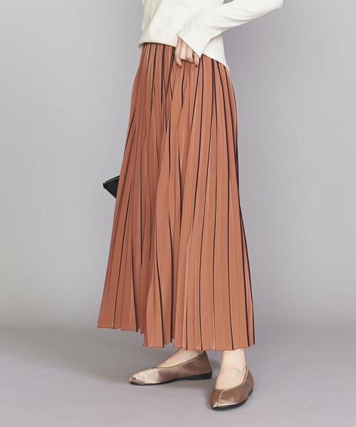 BEAUTY&YOUTH UNITED ARROWS(ビューティーアンドユースユナイテッドアローズ)の「BY プリントラインプリーツ スカート ◆(スカート・レディース・ライトグレー/オレンジ系その他/オリーブ・SMALL/MEDIUM)」の9枚目の写真