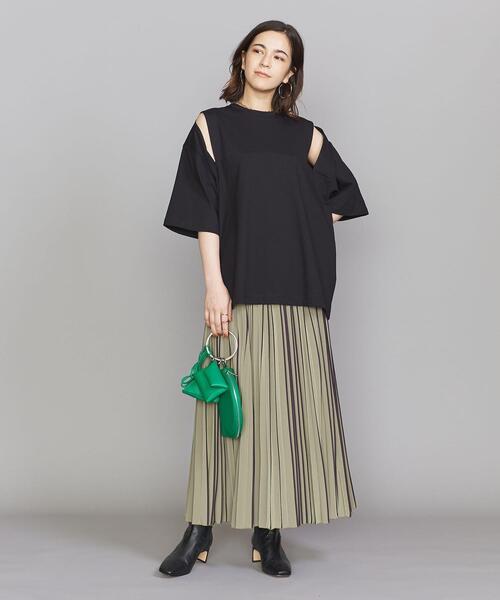 BEAUTY&YOUTH UNITED ARROWS(ビューティーアンドユースユナイテッドアローズ)の「BY プリントラインプリーツ スカート ◆(スカート・レディース・ライトグレー/オレンジ系その他/オリーブ・SMALL/MEDIUM)」の10枚目の写真