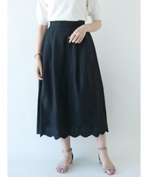 スカラップ刺繍ギャザースカート