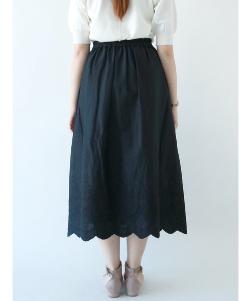 Te chichi（テチチ）の「スカラップ刺繍ギャザースカート（スカート・レディース・グリーン/オフホワイト/ブラック・ﾌﾘ-）」の10枚目の写真