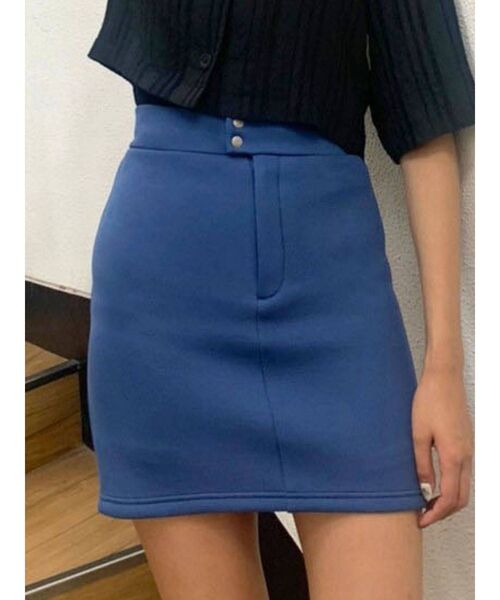 EMODA（エモダ）の「ハイウエストダブルボタンスカート（スカート・レディース・ブラック/ベージュ/ブルー・SMALL/MEDIUM）」の3枚目の写真