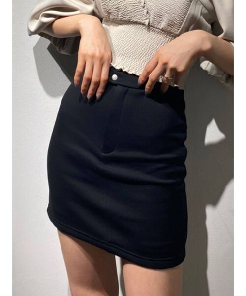 EMODA（エモダ）の「ハイウエストダブルボタンスカート（スカート・レディース・ブラック/ベージュ/ブルー・SMALL/MEDIUM）」の4枚目の写真