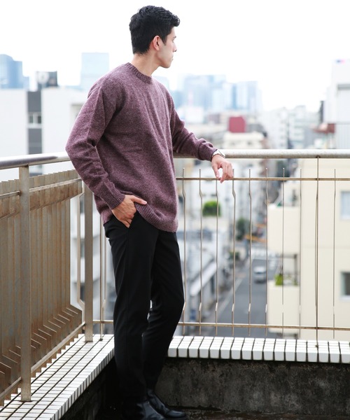 WESTSEA(ウエストシー)の「オーバーサイズ 長袖クルーネックもちもちニット(ニット/セーター・メンズ・ブラック/グレー/オフホワイト/ブルー/バーガンディー/グレイッシュベージュ・M/L)」の11枚目の写真