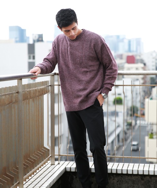 WESTSEA(ウエストシー)の「オーバーサイズ 長袖クルーネックもちもちニット(ニット/セーター・メンズ・ブラック/グレー/オフホワイト/ブルー/バーガンディー/グレイッシュベージュ・M/L)」の13枚目の写真