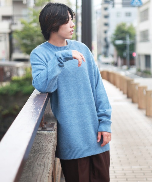 セール】オーバーサイズ 長袖クルーネックもちもちニット（ニット