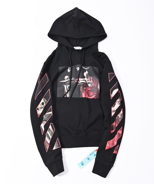 off white（オフホワイト）の「OFF WHITE (オフ ホワイト) CARAVAGGIO SLIM HOODIE スウェットパーカー（パーカー・メンズ・ブラック・S/M）」の7枚目の写真