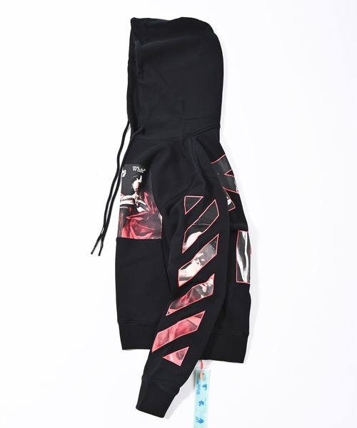 off white（オフホワイト）の「OFF WHITE (オフ ホワイト) CARAVAGGIO SLIM HOODIE スウェットパーカー（パーカー・メンズ・ブラック・S/M）」の2枚目の写真