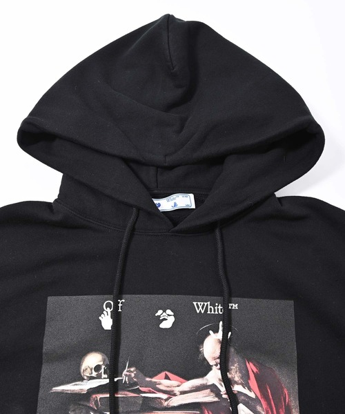 off white（オフホワイト）の「OFF WHITE (オフ ホワイト) CARAVAGGIO SLIM HOODIE スウェットパーカー（パーカー・メンズ・ブラック・S/M）」の9枚目の写真