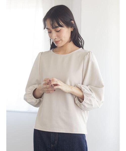 RAY CASSIN FAVORI（レイカズンフェバリ）の「・RAY CASSIN フハクスリーブプルオーバー＊（Tシャツ/カットソー・レディース・チャコールグレー/ブラック/ブラウン/アイボリー・FREE）」の12枚目の写真