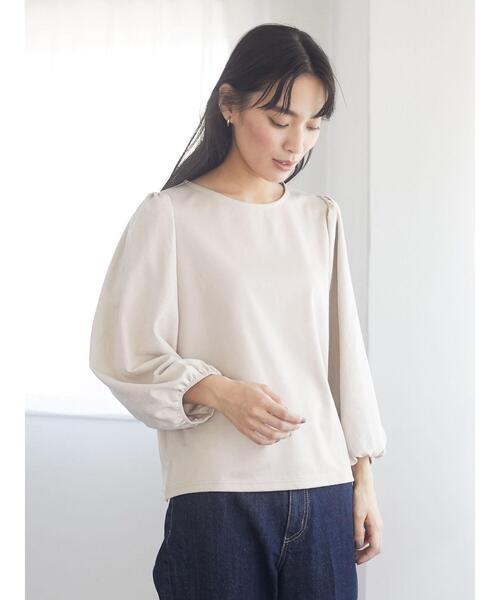 RAY CASSIN FAVORI（レイカズンフェバリ）の「・RAY CASSIN フハクスリーブプルオーバー＊（Tシャツ/カットソー・レディース・チャコールグレー/ブラック/ブラウン/アイボリー・FREE）」の17枚目の写真