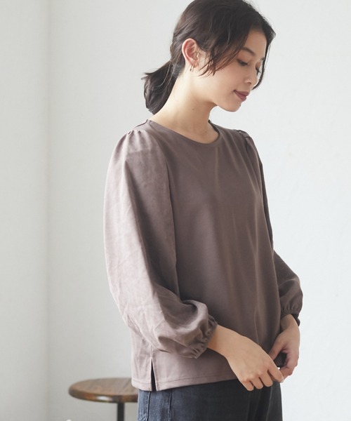 RAY CASSIN FAVORI（レイカズンフェバリ）の「・RAY CASSIN フハクスリーブプルオーバー＊（Tシャツ/カットソー・レディース・チャコールグレー/ブラック/ブラウン/アイボリー・FREE）」の4枚目の写真