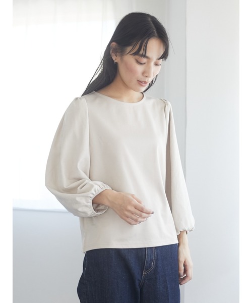 RAY CASSIN FAVORI（レイカズンフェバリ）の「・RAY CASSIN フハクスリーブプルオーバー＊（Tシャツ/カットソー・レディース・チャコールグレー/ブラック/ブラウン/アイボリー・FREE）」の5枚目の写真