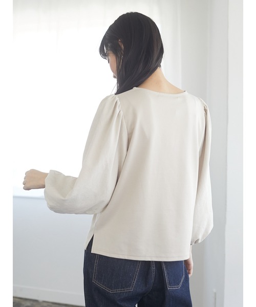 RAY CASSIN FAVORI（レイカズンフェバリ）の「・RAY CASSIN フハクスリーブプルオーバー＊（Tシャツ/カットソー・レディース・チャコールグレー/ブラック/ブラウン/アイボリー・FREE）」の9枚目の写真