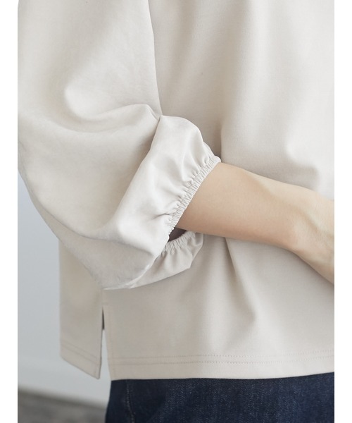 RAY CASSIN FAVORI（レイカズンフェバリ）の「・RAY CASSIN フハクスリーブプルオーバー＊（Tシャツ/カットソー・レディース・チャコールグレー/ブラック/ブラウン/アイボリー・FREE）」の8枚目の写真