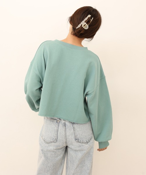 セール】ロゴ刺繍ゆるシルエットショートスウェット（Tシャツ