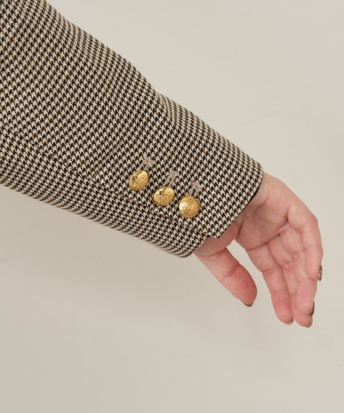 natural couture（ナチュラルクチュール）の「金ボタンジャケット（テーラードジャケット・レディース・ベージュ/ネイビー/チェック・FREE）」の11枚目の写真