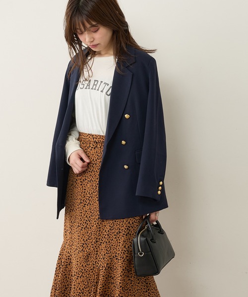 natural couture（ナチュラルクチュール）の「金ボタンジャケット（テーラードジャケット・レディース・ベージュ/ネイビー/チェック・FREE）」の16枚目の写真