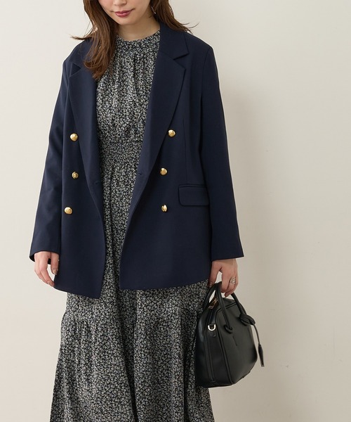 natural couture（ナチュラルクチュール）の「金ボタンジャケット（テーラードジャケット・レディース・ベージュ/ネイビー/チェック・FREE）」の17枚目の写真