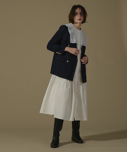 natural couture（ナチュラルクチュール）の「金ボタンジャケット（テーラードジャケット・レディース・ベージュ/ネイビー/チェック・FREE）」の21枚目の写真