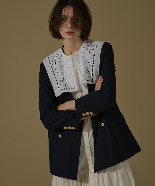 natural couture（ナチュラルクチュール）の「金ボタンジャケット（テーラードジャケット・レディース・ベージュ/ネイビー/チェック・FREE）」の20枚目の写真