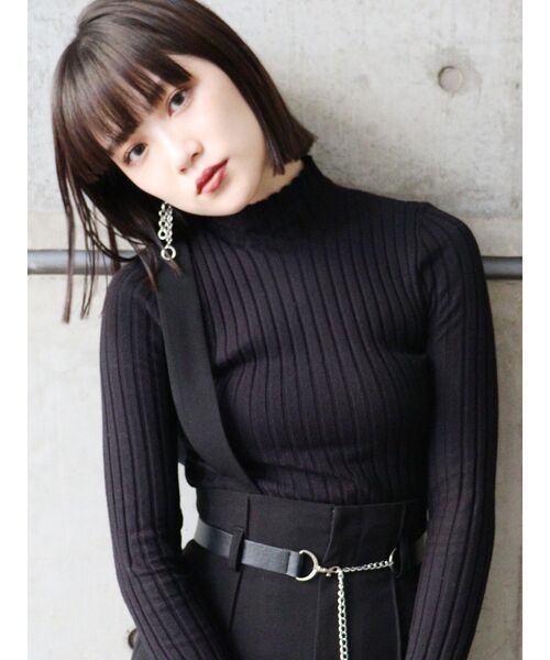 MURUA（ムルーア）の「ワイドボトルネックニット（ニット/セーター・レディース・ベージュ/キャメル/マスタード/ブラック・FREE）」の6枚目の写真