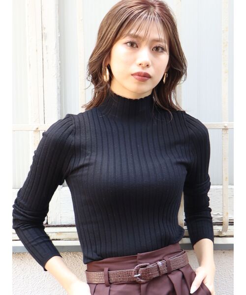 MURUA（ムルーア）の「ワイドボトルネックニット（ニット/セーター・レディース・ベージュ/キャメル/マスタード/ブラック・FREE）」の12枚目の写真