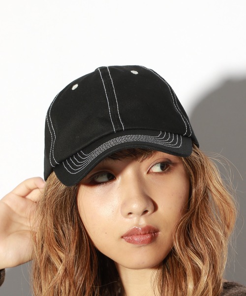 PBLIM（ページボーイリム）の「【PAGEBOYLIM】ハイショクステッチキャップ（キャップ・レディース・ブラック/カーキ・FREE）」の11枚目の写真