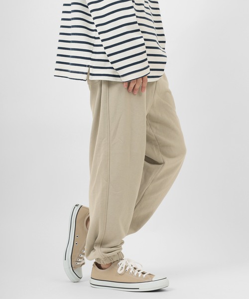 make a ray!(メイク ア レイ!)の「ヘビーウエイト カラースウェットリブパンツ 裏毛(スウェットパンツ・メンズ・チャコールグレー/グリーン/グレー/ブラック/グレイッシュベージュ/ネイビー・M/L)」の4枚目の写真