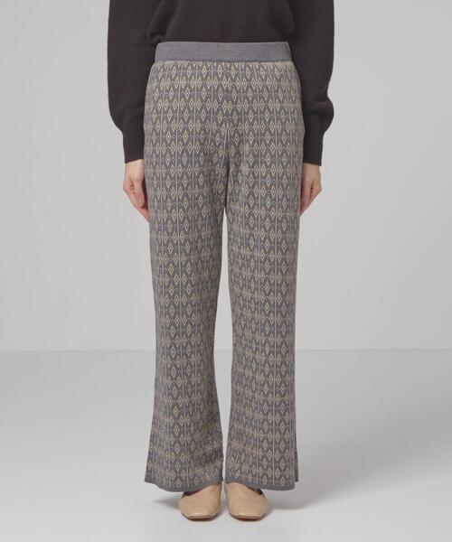 closet story（クローゼットストーリー）の「＜closet story（クローゼットストーリー）＞ジャカード ニット パンツ（その他パンツ・レディース・ライトグレー/ブラック・FREE）」の6枚目の写真