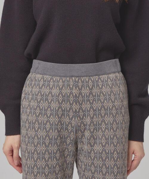 closet story（クローゼットストーリー）の「＜closet story（クローゼットストーリー）＞ジャカード ニット パンツ（その他パンツ・レディース・ライトグレー/ブラック・FREE）」の3枚目の写真